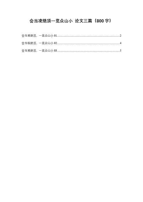 会当凌绝顶一览众山小 论文三篇(800字)