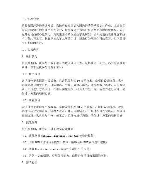 龙湖数字设计实习报告