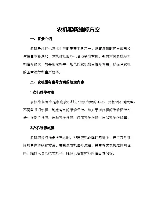 农机服务维修方案