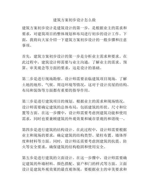 建筑方案初步设计怎么做