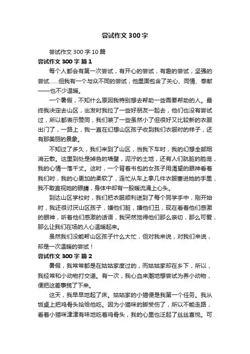 尝试作文300字10篇