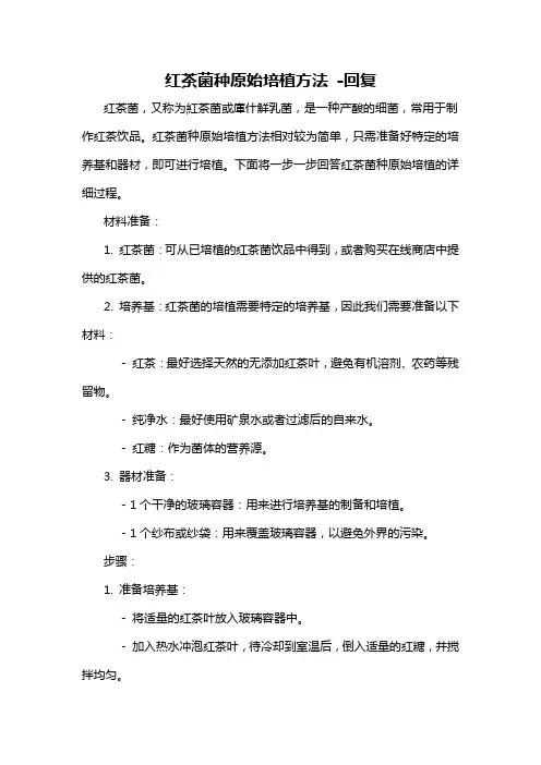 红茶菌种原始培植方法 -回复