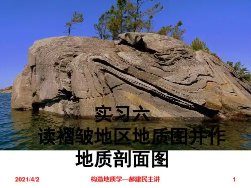 实习6 读褶皱区地质图和编制褶皱区剖面图(2)