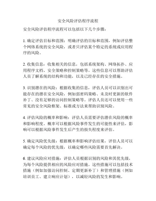 安全风险评估程序流程