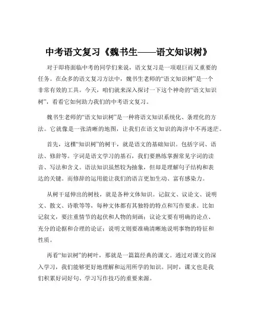 中考语文复习《魏书生——语文知识树》