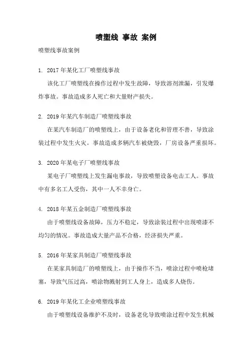 喷塑线 事故 案例