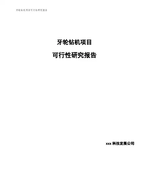 牙轮钻机项目可行性研究报告