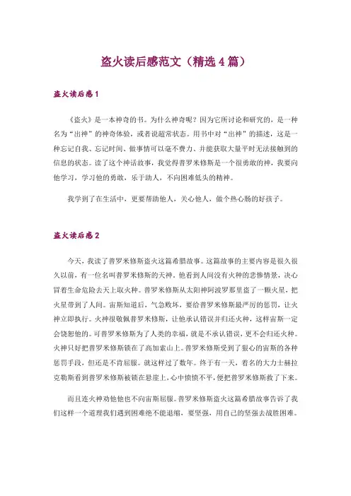 盗火读后感范文(精选4篇)