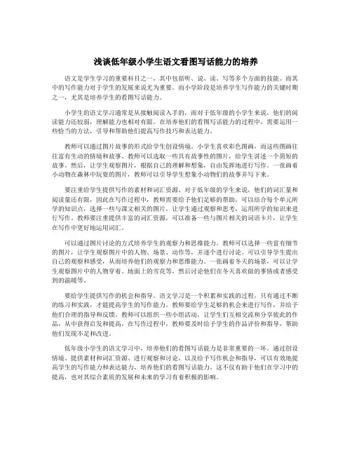 浅谈低年级小学生语文看图写话能力的培养
