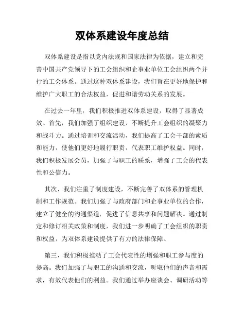 双体系建设年度总结