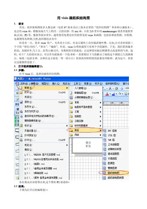用visio画组织结构图