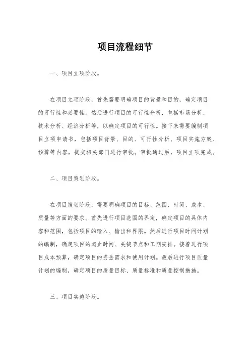 项目流程细节