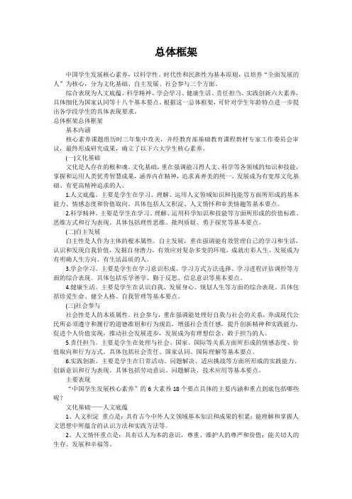 中国学生发展核心素养