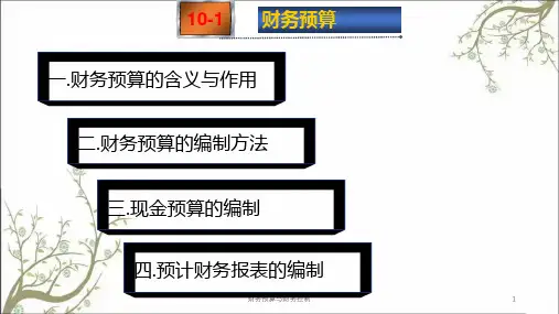 财务预算与财务控制课件