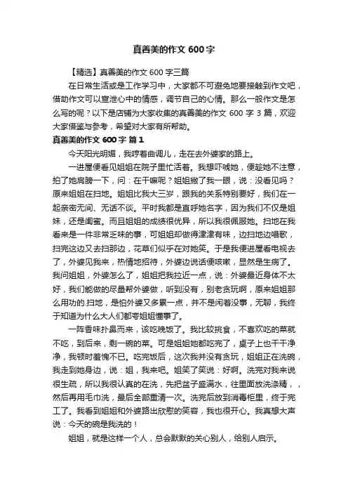 真善美的作文600字