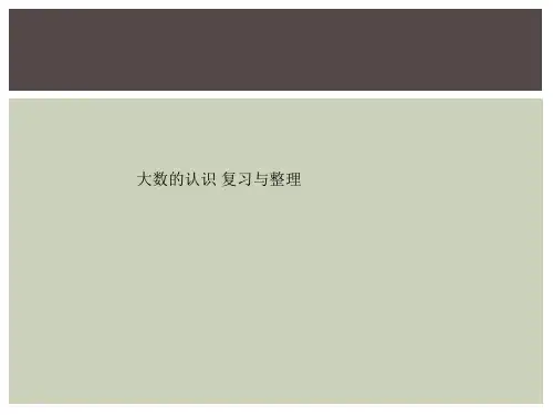 大数的认识 复习与整理