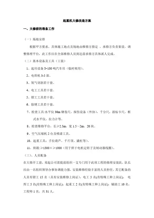 起重机大修改造方案