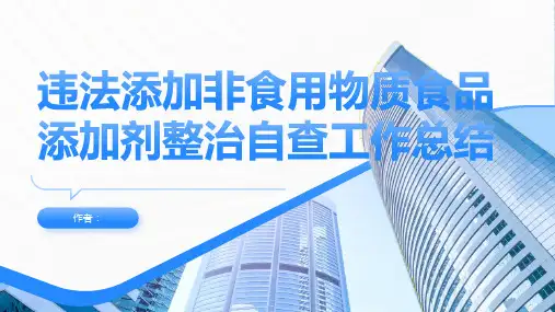 违法添加非食用物质食品添加剂整治自查工作总结PPT