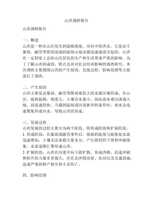 山洪调研报告