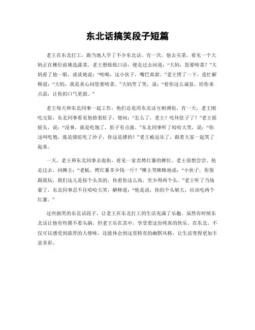 东北话搞笑段子短篇