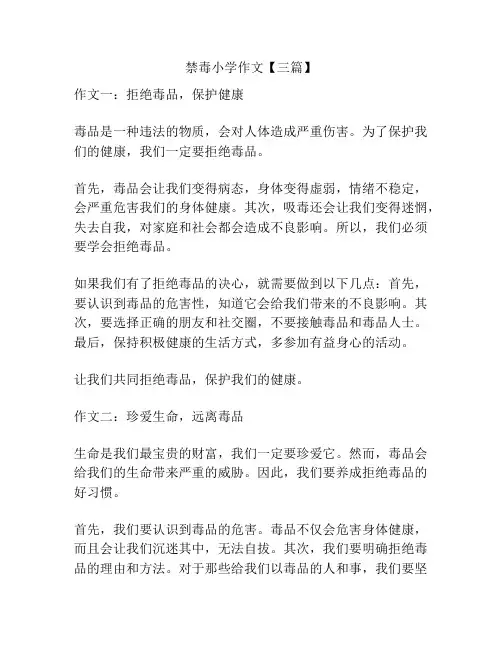 禁毒小学作文【三篇】