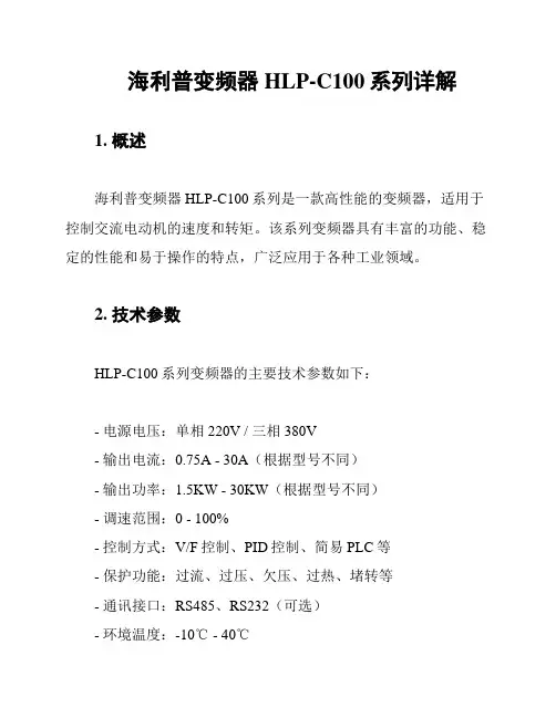 海利普变频器HLP-C100系列详解