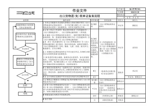 出口货物退(免)税单证备案流程---作业文件