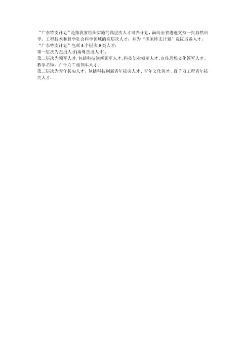 广东特支计划