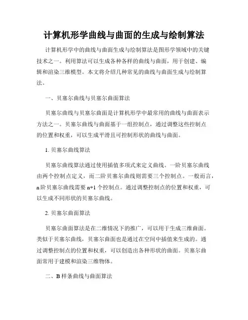 计算机形学曲线与曲面的生成与绘制算法