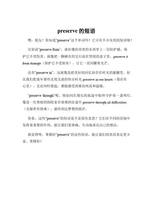 preserve的短语