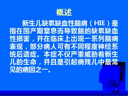 生儿缺氧缺血性脑病的CT诊断参考PPT
