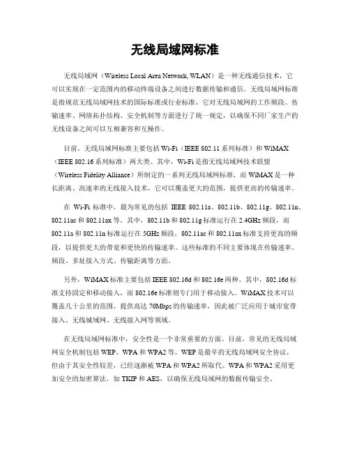 无线局域网标准