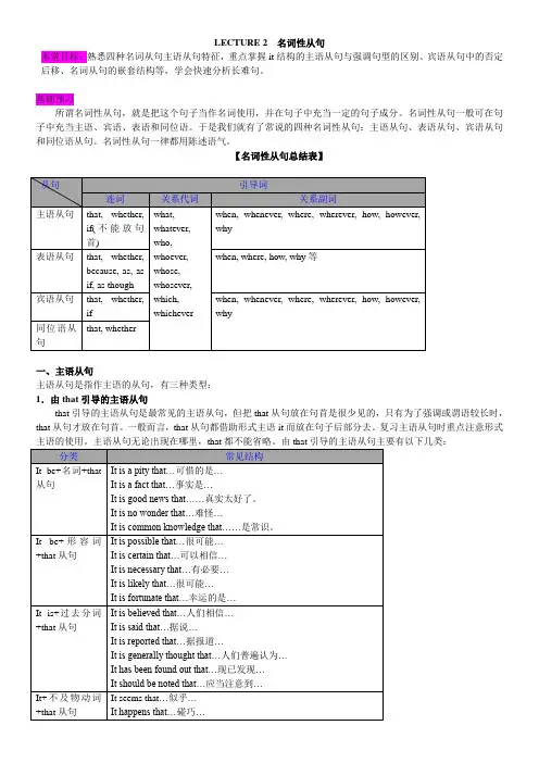 第2堂 名词性从句