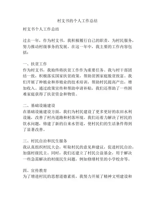 村支书的个人工作总结
