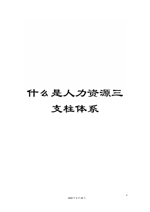 什么是人力资源三支柱体系