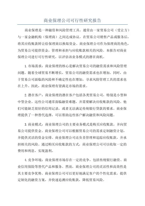 商业保理公司可行性研究报告