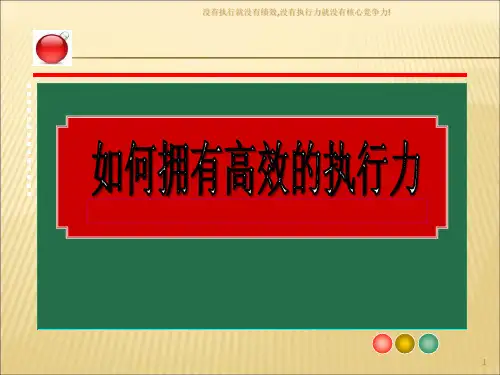 如何提高个人执行力PPT课件