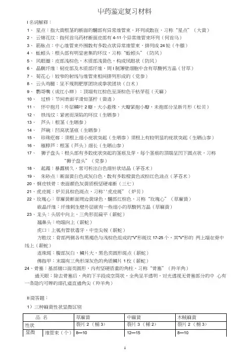 中药鉴定复习总论