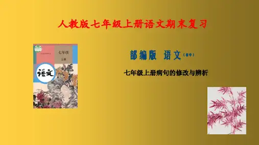 复习课件  七年级上册病句的修改与辨析-七年级语文上册(部编版)