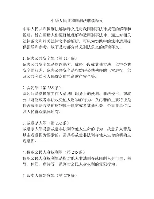 中华人民共和国刑法解读释义