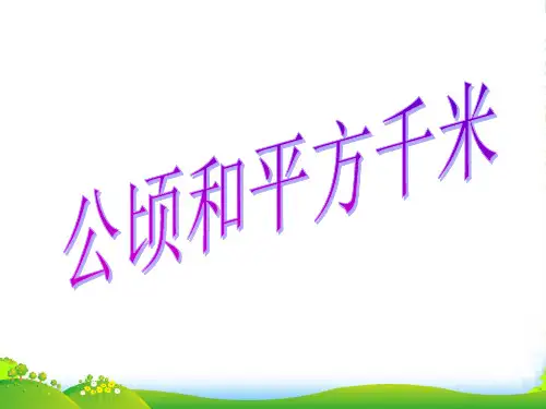 新人教版四年级数学上册《公顷和平方千米》课件