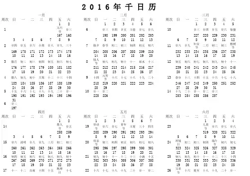 2016年千日历