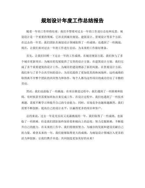规划设计年度工作总结报告