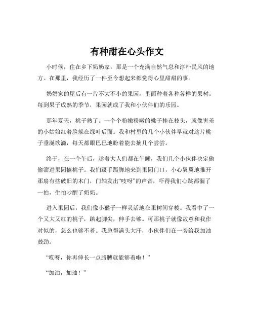 有种甜在心头作文