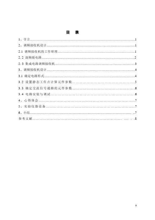 调频接收系统设计