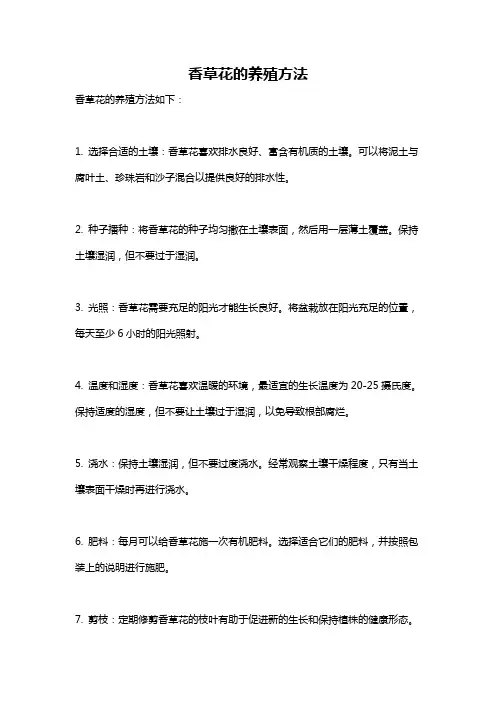 香草花的养殖方法