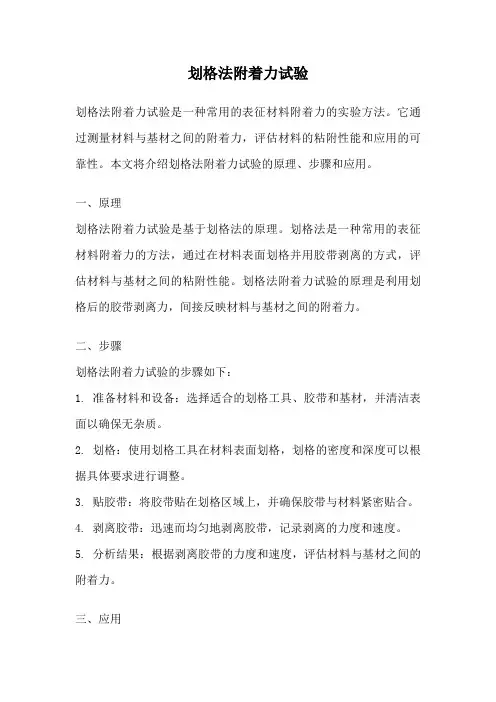 划格法附着力试验
