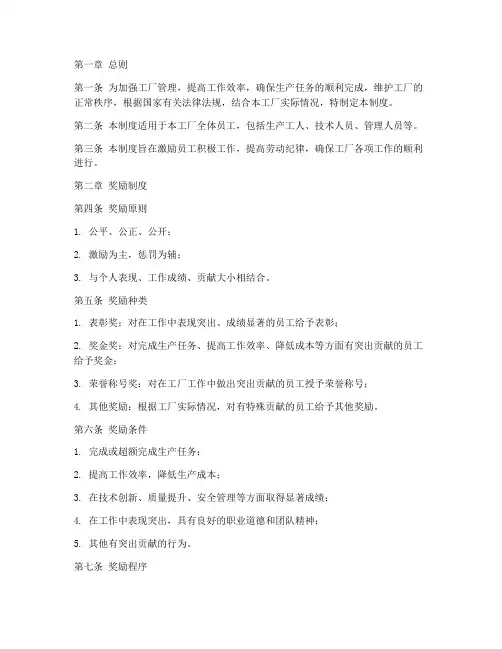 工厂工人奖惩管理制度