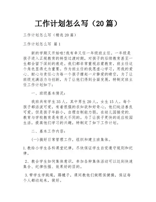 工作计划怎么写(20篇)