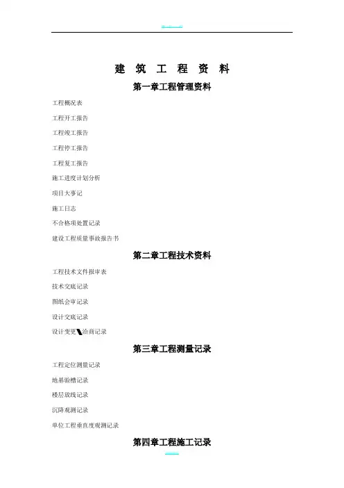 建筑工程资料表(全套)